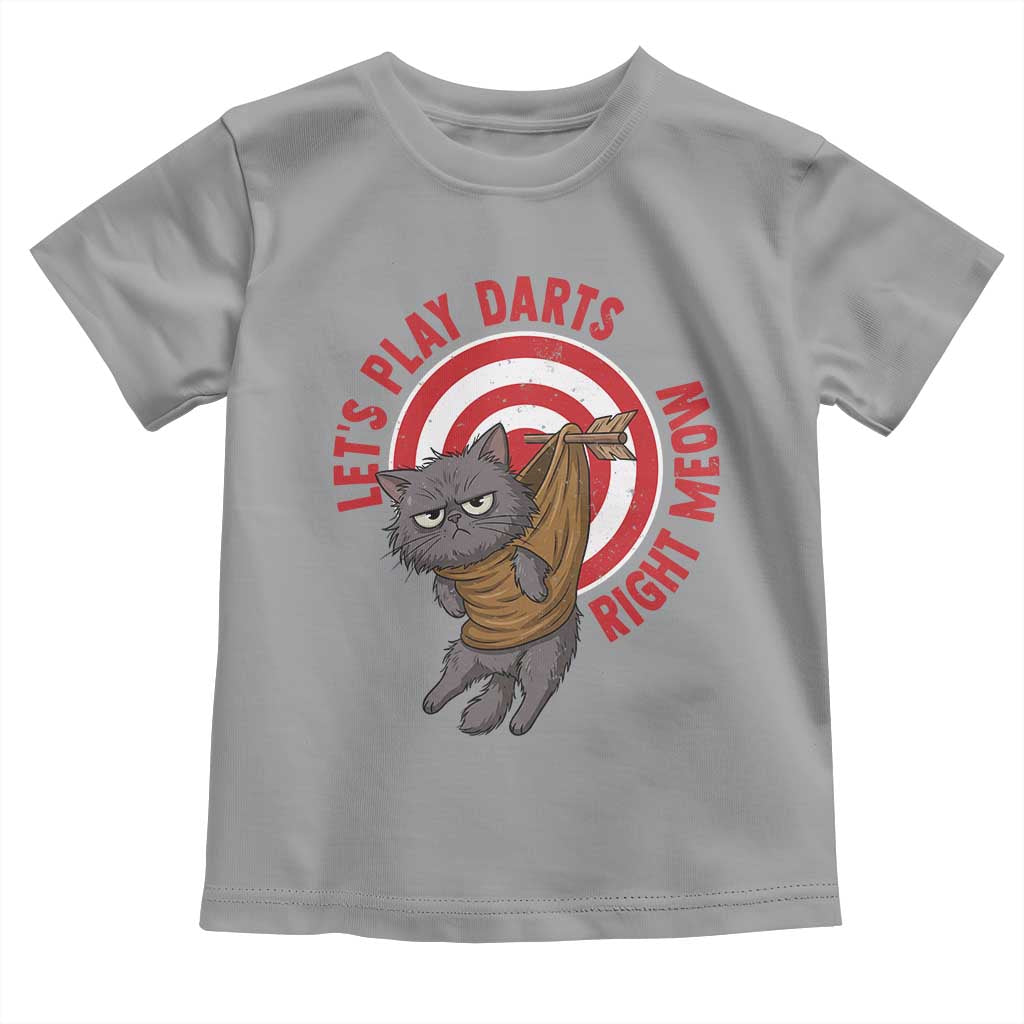 Funny Cat Darts Lover Toddler T Shirt Lets Play Darts Right Meow TS12 Sport Gray Print Your Wear