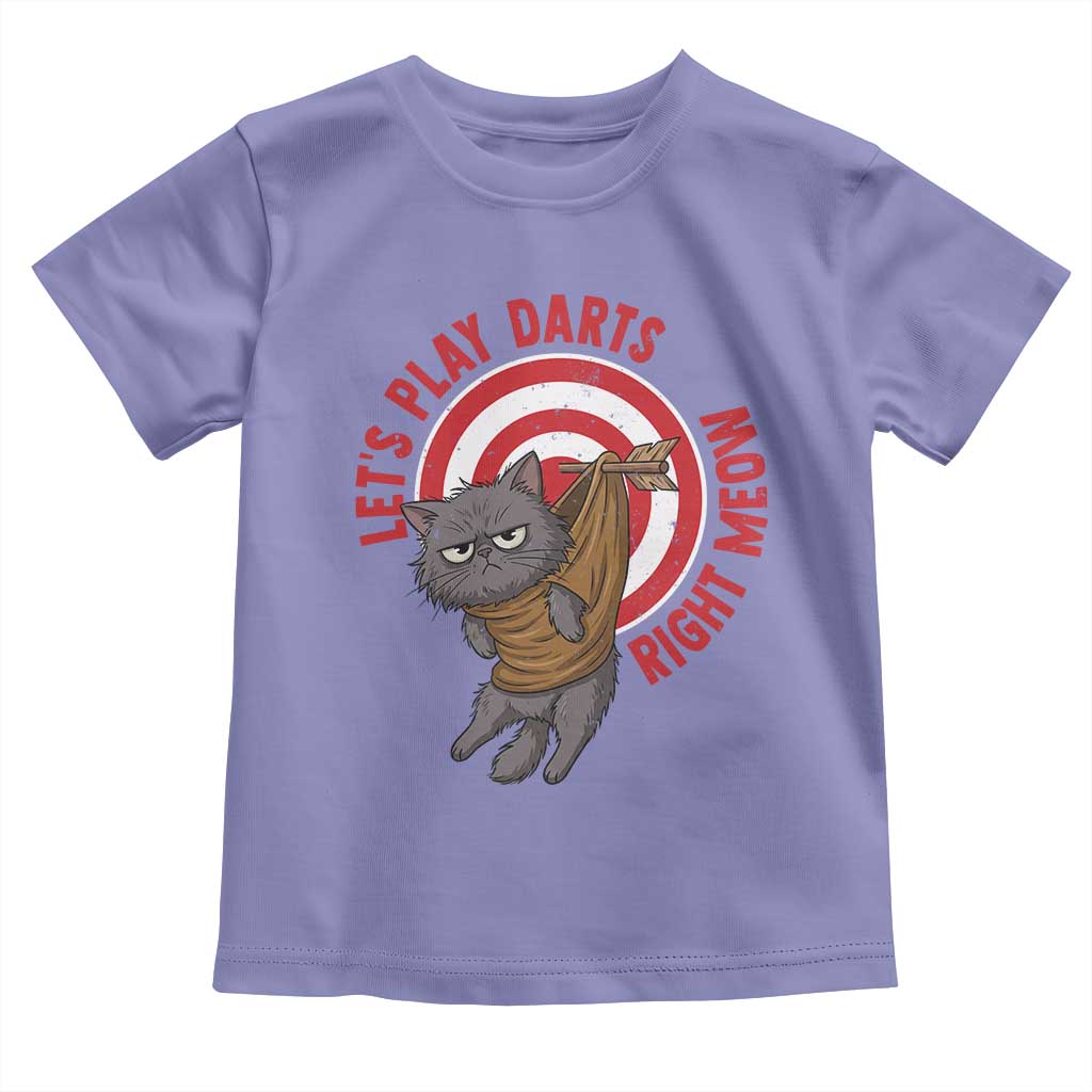 Funny Cat Darts Lover Toddler T Shirt Lets Play Darts Right Meow TS12 Violet Print Your Wear