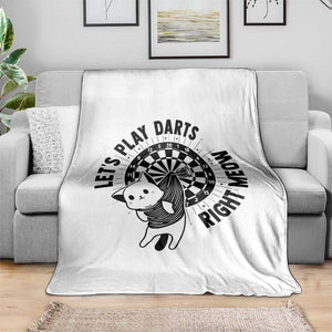Lets Play Darts Right Meow Throw Blanket Cute Cat Dart Player Pub Game Gift TS12 Print Your Wear
