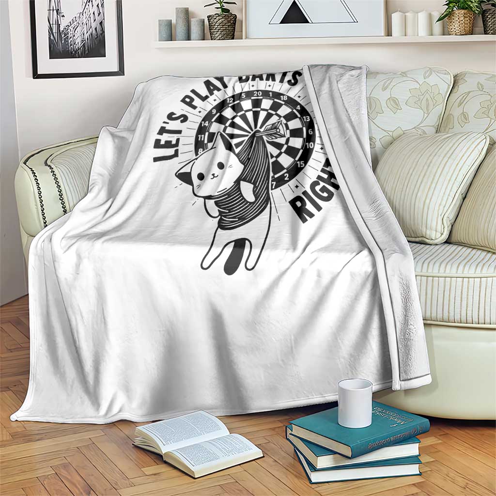 Lets Play Darts Right Meow Throw Blanket Cute Cat Dart Player Pub Game Gift TS12 Print Your Wear