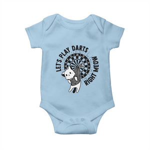 Lets Play Darts Right Meow Baby Onesie Cute Cat Dart Player Pub Game Gift TS12 Light Blue Print Your Wear