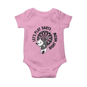 Lets Play Darts Right Meow Baby Onesie Cute Cat Dart Player Pub Game Gift TS12 Light Pink Print Your Wear