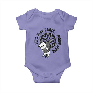 Lets Play Darts Right Meow Baby Onesie Cute Cat Dart Player Pub Game Gift TS12 Violet Print Your Wear