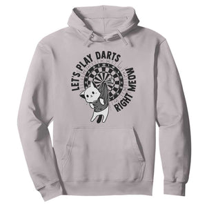 Lets Play Darts Right Meow Hoodie Cute Cat Dart Player Pub Game Gift TS12 Ice Gray Print Your Wear