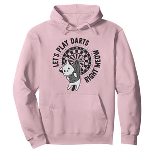 Lets Play Darts Right Meow Hoodie Cute Cat Dart Player Pub Game Gift TS12 Light Pink Print Your Wear