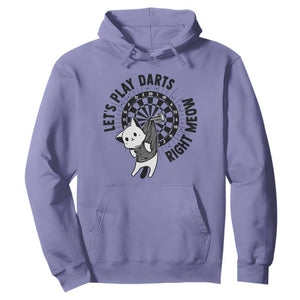 Lets Play Darts Right Meow Hoodie Cute Cat Dart Player Pub Game Gift TS12 Violet Print Your Wear