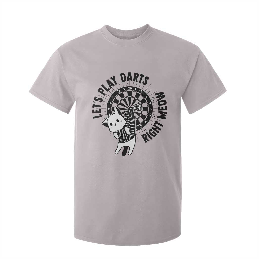 Lets Play Darts Right Meow T Shirt For Kid Cute Cat Dart Player Pub Game Gift TS12 Ice Gray Print Your Wear