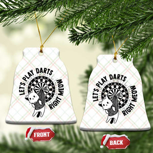 Lets Play Darts Right Meow Ceramic Ornament Cute Cat Dart Player Pub Game Gift TS12 Print Your Wear