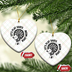 Lets Play Darts Right Meow Ceramic Ornament Cute Cat Dart Player Pub Game Gift TS12 Print Your Wear
