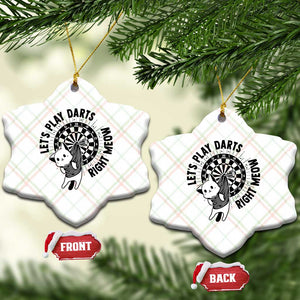 Lets Play Darts Right Meow Ceramic Ornament Cute Cat Dart Player Pub Game Gift TS12 Print Your Wear