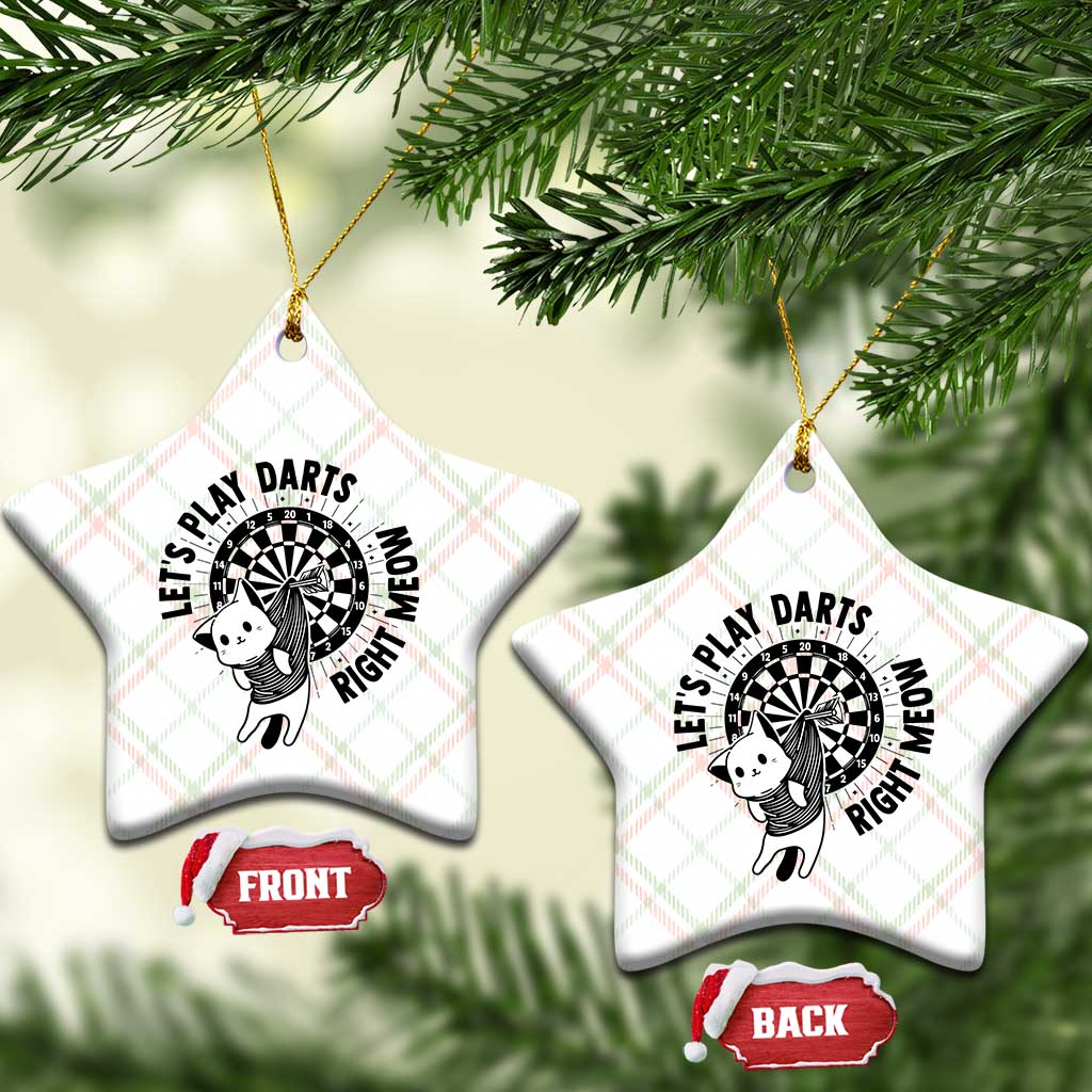 Lets Play Darts Right Meow Ceramic Ornament Cute Cat Dart Player Pub Game Gift TS12 Print Your Wear