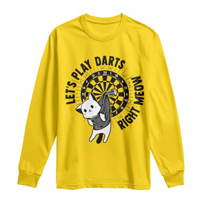 Lets Play Darts Right Meow Long Sleeve Shirt Cute Cat Dart Player Pub Game Gift TS12 Daisy Print Your Wear