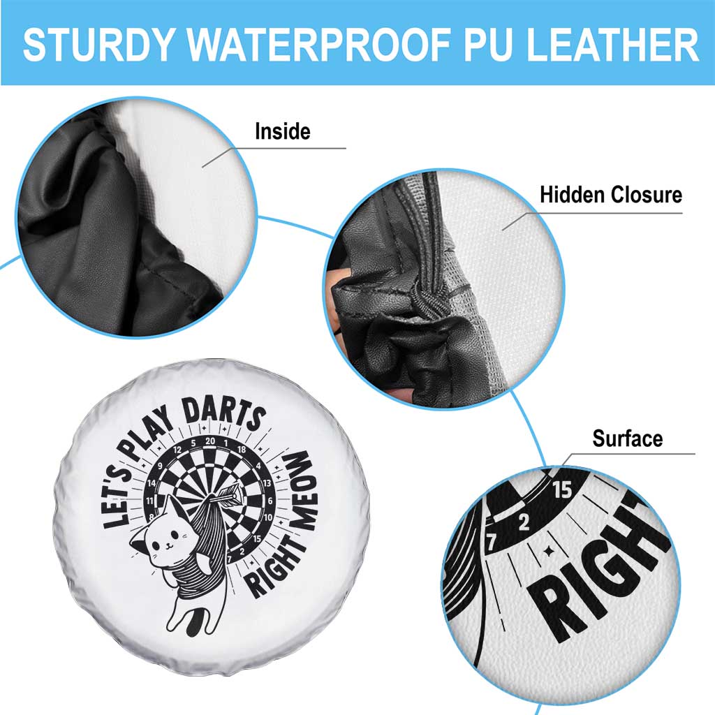 Lets Play Darts Right Meow Spare Tire Cover Cute Cat Dart Player Pub Game Gift TS12 Print Your Wear