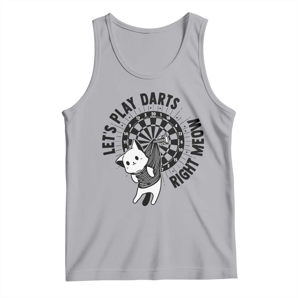 Lets Play Darts Right Meow Tank Top Cute Cat Dart Player Pub Game Gift TS12 Athletic Heather Print Your Wear