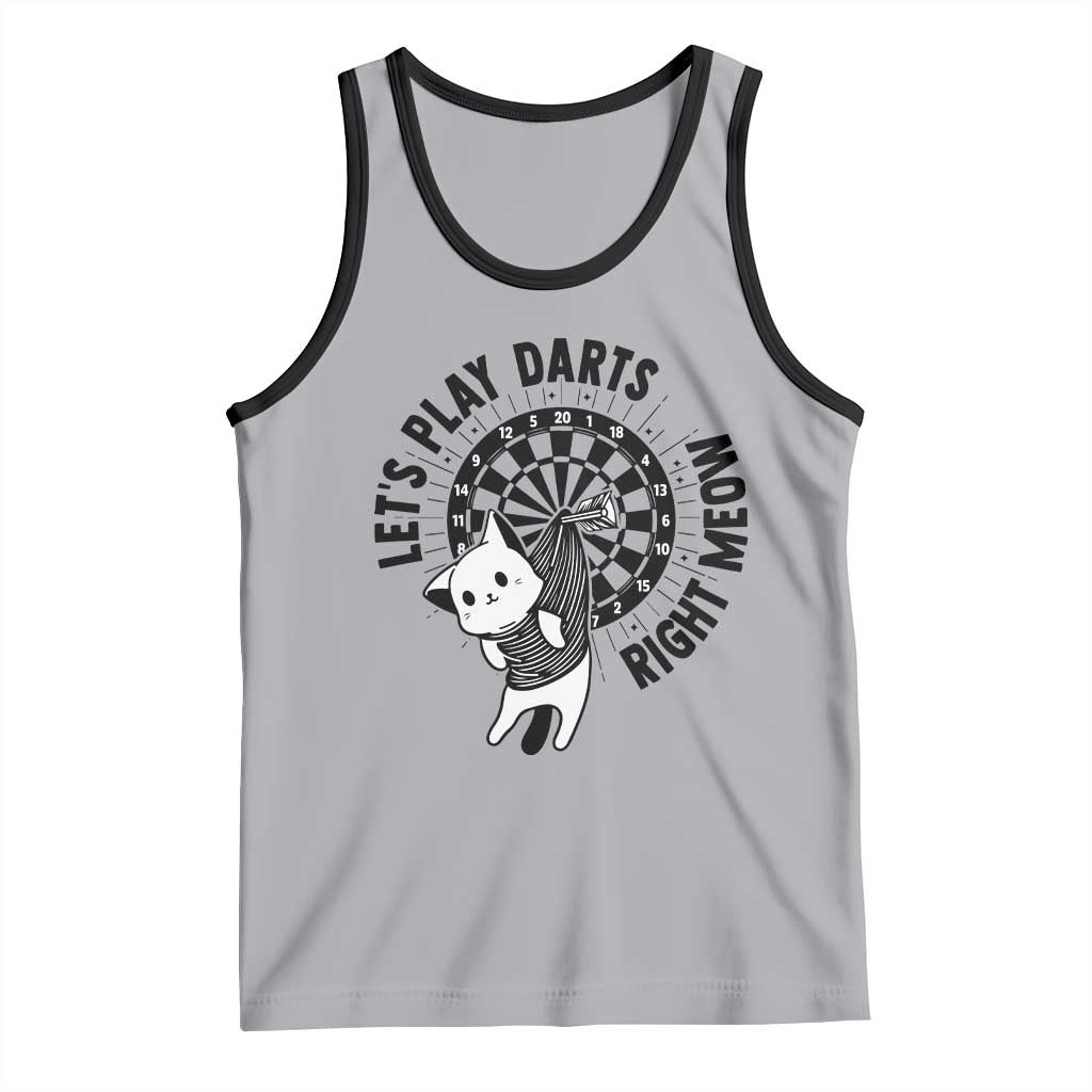 Lets Play Darts Right Meow Tank Top Cute Cat Dart Player Pub Game Gift TS12 Athletic Heather Black Print Your Wear