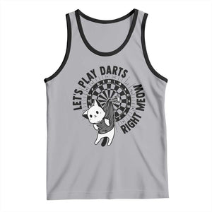 Lets Play Darts Right Meow Tank Top Cute Cat Dart Player Pub Game Gift TS12 Athletic Heather Black Print Your Wear
