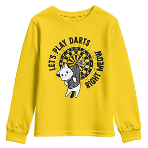 Lets Play Darts Right Meow Youth Sweatshirt Cute Cat Dart Player Pub Game Gift TS12 Daisy Print Your Wear