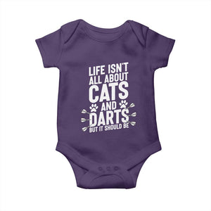 Life Is Not All Cats And Darts But It Should Be Baby Onesie Cat Lover Dartist Gift TS12 Purple Print Your Wear