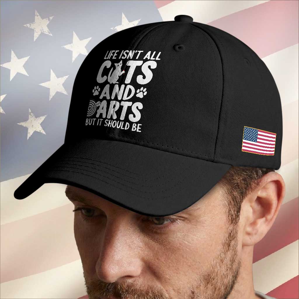 Life Is Not All Cats And Darts But It Should Be Baseball Cap Funny Dartist Gift TS12 Print Your Wear