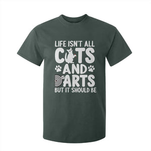 Life Is Not All Cats And Darts But It Should Be T Shirt For Kid Funny Dartist Gift TS12 Dark Forest Green Print Your Wear