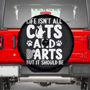 Life Is Not All Cats And Darts But It Should Be Spare Tire Cover Funny Dartist Gift TS12 Black Print Your Wear