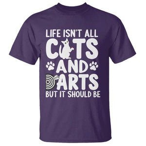 Life Is Not All Cats And Darts But It Should Be T Shirt Funny Dartist Gift TS12 Purple Print Your Wear