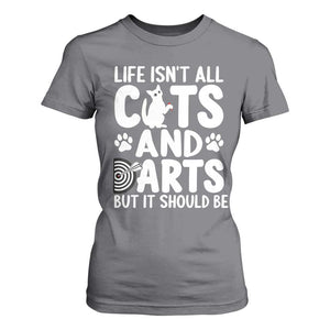 Life Is Not All Cats And Darts But It Should Be T Shirt For Women Funny Dartist Gift TS12 Charcoal Print Your Wear