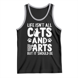 Life Is Not All Cats And Darts But It Should Be Tank Top Funny Dartist Gift TS12 Black Athletic Heather Print Your Wear
