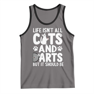 Life Is Not All Cats And Darts But It Should Be Tank Top Funny Dartist Gift TS12 Deep Heather Black Print Your Wear