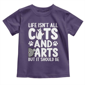 Life Is Not All Cats And Darts But It Should Be Toddler T Shirt Funny Dartist Gift TS12 Purple Print Your Wear