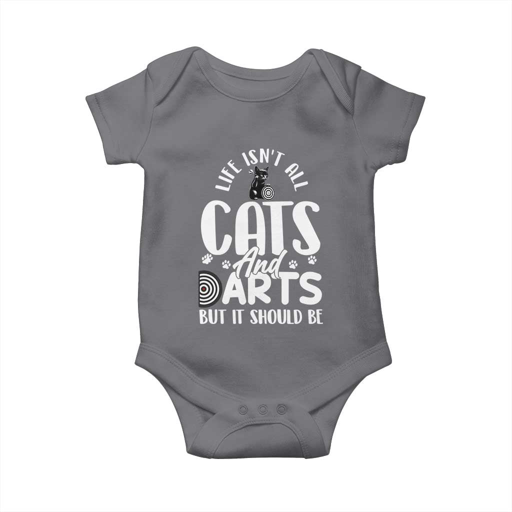 Kitty Lover Dartist Gift Baby Onesie Life Should Be Cats And Darts TS12 Charcoal Print Your Wear