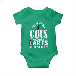 Kitty Lover Dartist Gift Baby Onesie Life Should Be Cats And Darts TS12 Irish Green Print Your Wear