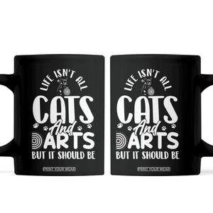 Kitty Lover Dartist Gift Coffee Mug Life Should Be Cats And Darts TS12 Black Print Your Wear