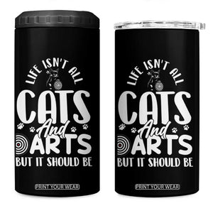 Kitty Lover Dartist Gift 4 in 1 Can Cooler Tumbler Life Should Be Cats And Darts TS12 One Size: 16 oz Black Print Your Wear