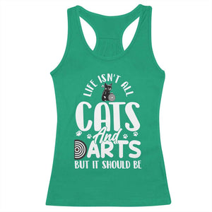 Kitty Lover Dartist Gift Racerback Tank Top Life Should Be Cats And Darts TS12 Irish Green Print Your Wear
