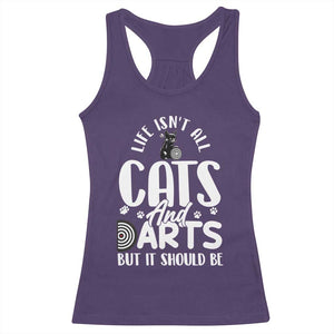 Kitty Lover Dartist Gift Racerback Tank Top Life Should Be Cats And Darts TS12 Purple Print Your Wear