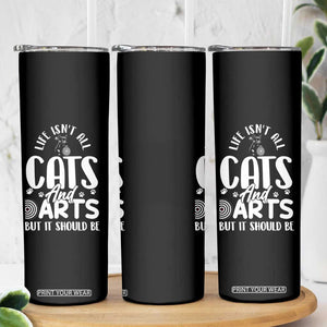 Kitty Lover Dartist Gift Skinny Tumbler Life Should Be Cats And Darts TS12 Print Your Wear