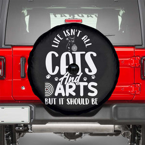 Kitty Lover Dartist Gift Spare Tire Cover Life Should Be Cats And Darts TS12 Black Print Your Wear