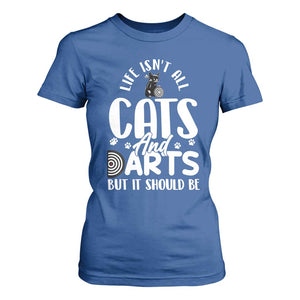 Kitty Lover Dartist Gift T Shirt For Women Life Should Be Cats And Darts TS12 Royal Blue Print Your Wear