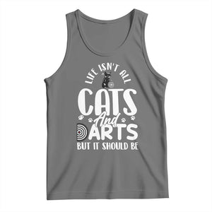 Kitty Lover Dartist Gift Tank Top Life Should Be Cats And Darts TS12 Black Heather Print Your Wear
