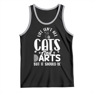 Kitty Lover Dartist Gift Tank Top Life Should Be Cats And Darts TS12 Black Athletic Heather Print Your Wear
