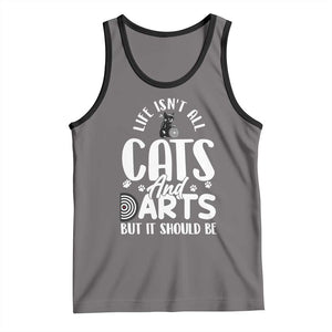 Kitty Lover Dartist Gift Tank Top Life Should Be Cats And Darts TS12 Deep Heather Black Print Your Wear