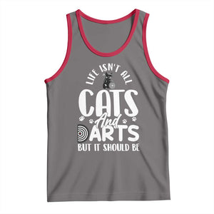 Kitty Lover Dartist Gift Tank Top Life Should Be Cats And Darts TS12 Deep Heather Red Print Your Wear