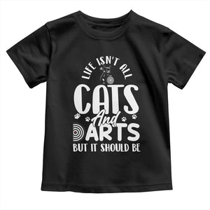 Kitty Lover Dartist Gift Toddler T Shirt Life Should Be Cats And Darts TS12 Black Print Your Wear