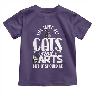 Kitty Lover Dartist Gift Toddler T Shirt Life Should Be Cats And Darts TS12 Purple Print Your Wear