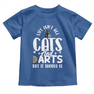 Kitty Lover Dartist Gift Toddler T Shirt Life Should Be Cats And Darts TS12 Royal Blue Print Your Wear