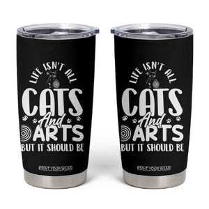Kitty Lover Dartist Gift Tumbler Cup Life Should Be Cats And Darts TS12 Black Print Your Wear