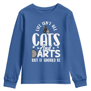 Kitty Lover Dartist Gift Youth Sweatshirt Life Should Be Cats And Darts TS12 Royal Blue Print Your Wear