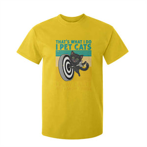 Funny Retro Sunset Cat Darts T Shirt For Kid I Pet Cats I Play Darts And I Know Things TS12 Daisy Print Your Wear