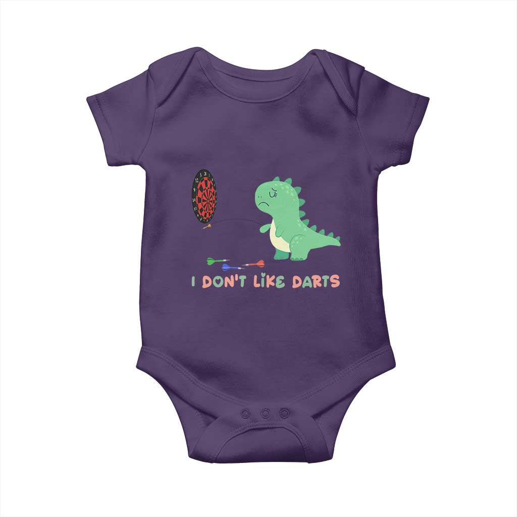 Funny Dinosaur Dartist Player Gift Baby Onesie I Do Not Like Darts TS12 Purple Print Your Wear